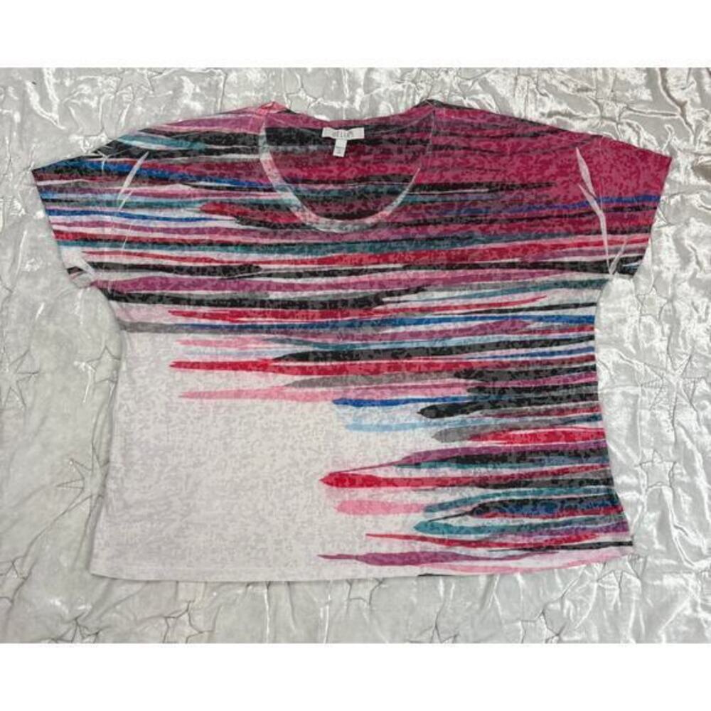 Delias Vintage Y2K Stripe Brushstroke Boxy T-Shirt Size M